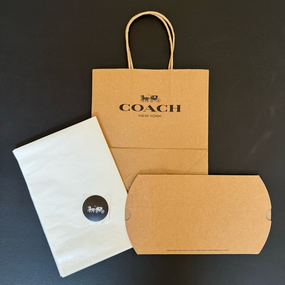 Coach Pillow Gift Box 6.5"x 5.5"x 1.5" & Shopping Bag & Paper Tissue & Sticker - Picture 2 of 2